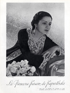 Mainbocher 1936 Evening Gown Princesse Karam de Kapurthala Photo Pottier