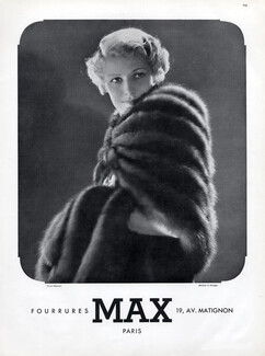 Fourrures Max 1934 fur cape, Photo Harry Meerson
