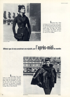 Balenciaga & Dior (Couture) 1951 Dress Satin Cape Pottier