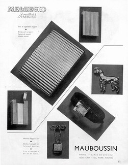 Mellerio & Mauboussin 1945 Lighter Cigarette Box Watches Clip Caniche