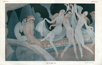 Gerda Wegener 1926 Sur le Tapis Vert Sexy Girl Nude Dancer