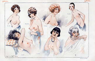 Maurice Milliere 1926 Topless Small Big Sharp Round Bosoms in Pears in Apples