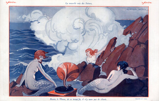 Julien Jacques Leclerc 1926 Seashore Mermaids