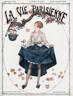 Hérouard 1916 Woman Collect Apples With Dress Normandie