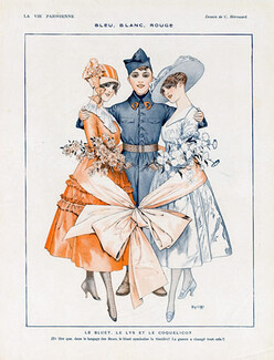 Hérouard 1916 Cornflower Lis Poppy Elegant Parisienne World War I