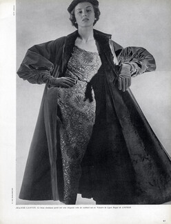 Jeanne Lanvin 1951 Evening Gown & Coat, Velours Anfrie