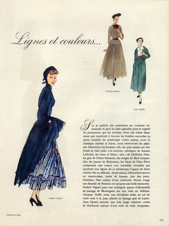 Lignes et Couleurs, 1948 - Piguet, Griffe, Dessès Jeanne Lanvin Christian Dior Lafaurie..., 3 pages