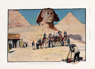 Georges Scott 1901 Gisseh Sphinx Tourists Pyramids Egypt