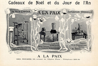 A La Paix (Géo Rouard) 1901 Emile Gallé, Laurent Desrousseaux, Manufacture de Saxe, Art Nouveau Style