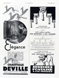 Serrures Fontaine Clé Progrès 1931 Angry French Bulldog