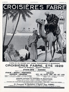 Croisières Fabre 1929 Transatlantic Liner, African Camel