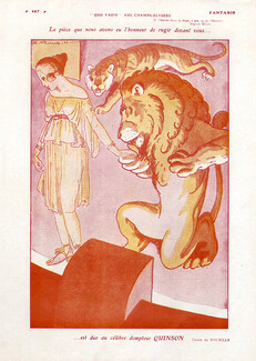 Roubille 1920 Quinson Dompteur Lion Tiger Tamer
