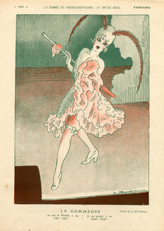 Roubille 1918 "La Gommeuse" The Evening of the Soldier, Chorus Girl, Music Hall