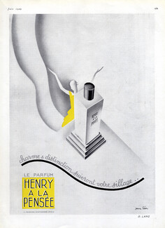 Henry a la Pensée (Perfumes) 1929 Art Deco Style Jean Leon