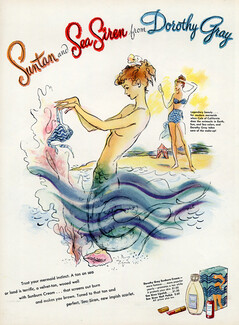 Dorothy Gray (Cosmetics) 1947 Mermaid, Bathing Beauty, Swimmer
