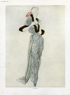 Molyneux 1949 Evening Gown