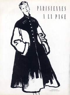 Balenciaga 1949 "Parisiennes à la page" Winter Coat, Lesur, Pierre Simon