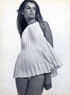 Cole of California 1968 Jean Shrimpton Photo Richard Avedon, Beachwear plissé "Soleil"
