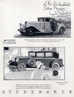 Studebaker & Pierce-Arrow (Cars) 1929 Miss Mary Garden, Autograph