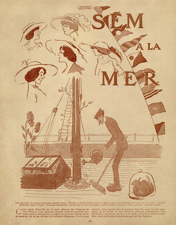 Sem 1912 The Painter Paul helleu on his Yacht Caricature