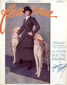 Gabrielle Dorziat 1914 Portrait, Borzoï Sighthound, Dogs