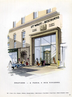 Wolff & Descourtis (Fabric) 1959 Store 6 rue Vivienne Paris, Pierre Pagès