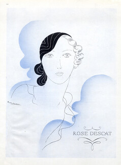 Rose Descat, Millinery — Vintage original prints and images