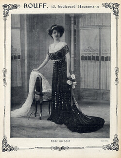 Rouff 1908 Fashion Photo Felix Evening Gown