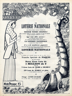 Loterie Nationale 1967 "Mode Persane" Epoque Costume, Lesourt