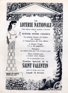 Loterie Nationale 1966 "Mode en Créte" Period Costume, Lesourt