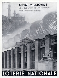 Loterie Nationale 1938 Palais du Trocadero Architectes Carlu Boileau Azéma