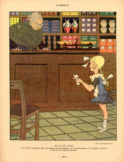 Charlotte Schaller-Mouillot 1917 Girl at The Grocery Store ww1