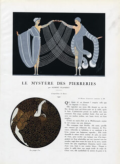Le Mystère des Pierreries - page n°1, 1926 - Erté La Grappe d'Or, Texte par Albert Flament