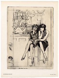 Edouard Chimot 1931 "Les Belles de Nuit" Prostitutes, Bar