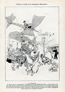 Benjamin Rabier 1910 Dog Humoristic Drawing