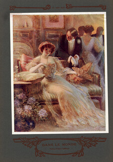 Albert Guillaume 1907 Dans Le Monde Art Nouveau Style Elegant Parisienne
