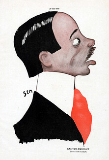 SEM 1905 Santos Dumont Caricature Dessin inédit