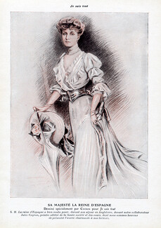 Cayron 1906 S.M. La Reine d'Espagne, Queen of Spain Portrait