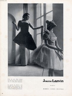 Jeanne Lanvin 1949 Velour noir laçé sur le coté, Opera Dancer