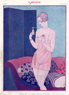 Fabius Lorenzi 1926 Sexy Looking Girl Art Deco Style Lingerie