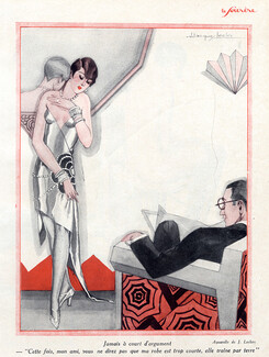 Jacques Leclerc 1926 Roaring Twenties Fashion Evening Gown Art Deco Style