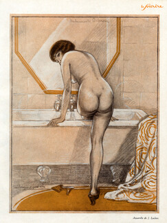 Jacques Leclerc 1926 Risque Miss Orberose Bathtub Nude