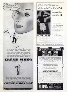 Crème Simon (Cosmetics) 1936 Simone aux Sports d'Hiver Skiing