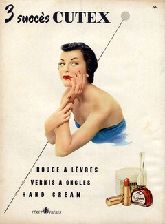Cutex (Cosmetics) 1952 Nail Polish Lipstick