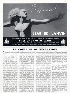 Lanvin (Perfumes) 1935 Sportives ! Eau de Lanvin