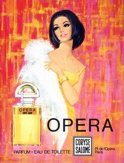 Coryse Salomé 1970 Opera Perfume, Drawing M.Barthélémy