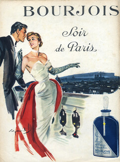 Bourjois (Perfumes) 1953 Soir De Paris, Raymond (Brénot), Elegant Parisienne