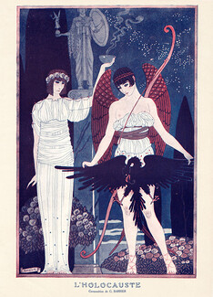 George Barbier 1915 Sacrifice Topless Angel Mythology
