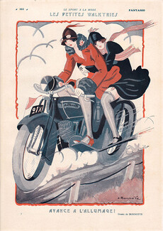 Léon Bonnotte 1925 Les Petites Walkyries, Motorcyclists
