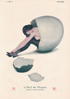 Raphaël Kirchner 1914 The Easter egg Topless